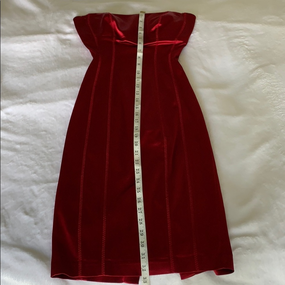 GUC- Bebe Red Satin Midi Dress.